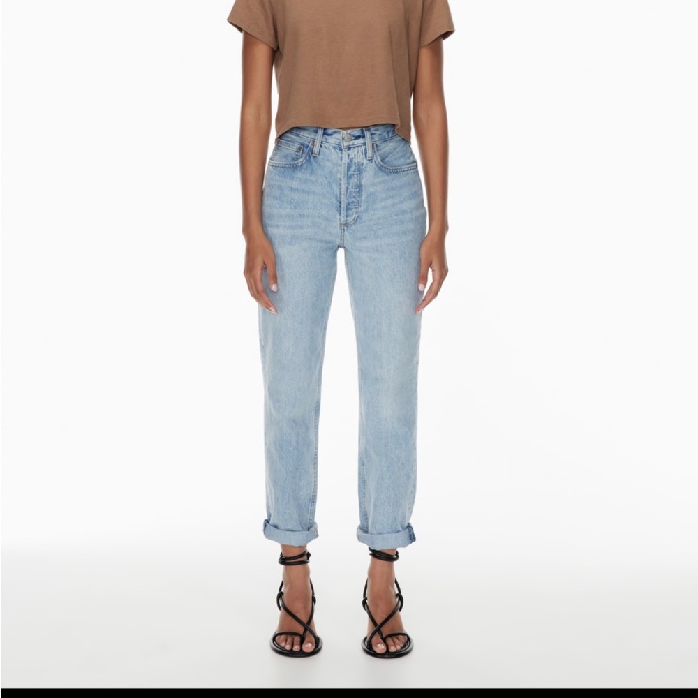 Aritzia Denim Forum Light Blue High-Rise Straight Jeans